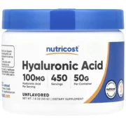 Hyaluronic Acid Powder 100mg 450 Servings - Nutricost Bottle - Lebanon Supplements