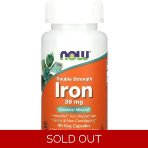 Iron Bisglycinate 36mg 90' - NOW (Gentle Iron)