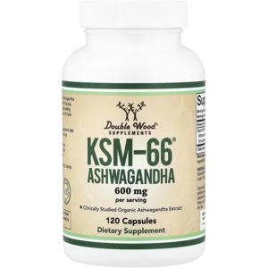 KSM-66 Ashwagandha 600mg 120 Pills - Double Wood (600mg Per 2 Capsules) Bottle - Lebanon Supplements