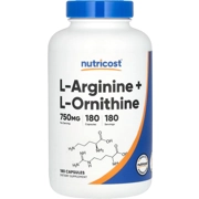 L-Arginine + L-Ornithine 750mg 180' - Nutricost