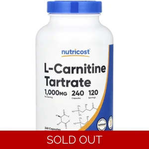 L-Carnitine 1000mg 240' - Nutricost (1000mg Per 2 Capsules)