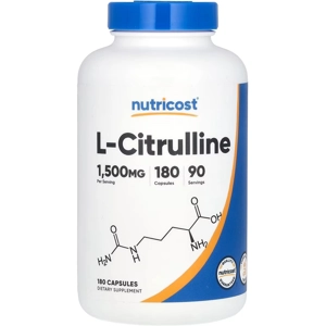 L-Citrulline 1500mg 180' - Nutricost (1500mg Per 2 Capsules)