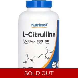 L-Citrulline 1500mg 180' - Nutricost (1500mg Per 2 Capsules)