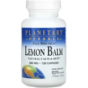 Lemon Balm 500mg 120 Pills - Planetary Herbals (Melissa) Bottle - Lebanon Supplements