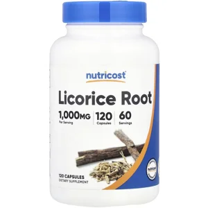 Licorice Root 1000mg 120 pills - Nutricost (1000mg Per 2 Capsules) Bottle - Lebanon Supplements