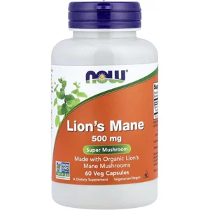 Lion's Mane 500mg 60 Pills - NOW Bottle - Lebanon Supplements