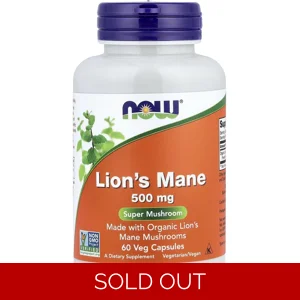 Lion's Mane 500mg 60 Pills - NOW Bottle - Lebanon Supplements
