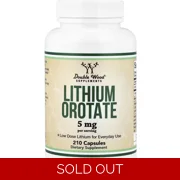 Lithium Orotate 5mg 210 Pills - Double Wood Bottle - Lebanon Supplements