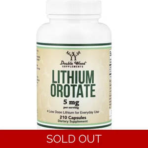Lithium Orotate 5mg 210 Pills - Double Wood Bottle - Lebanon Supplements