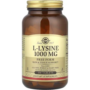 L-Lysine 1000mg 100 Pills - Solgar Bottle - Lebanon Supplements