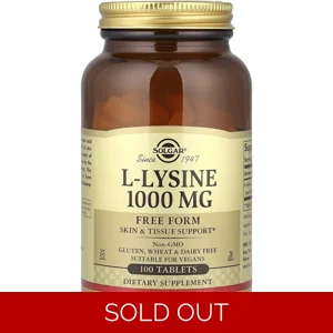 L-Lysine 1000mg 100 pills - Solgar Bottle - Lebanon Supplements