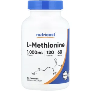 L-Methionine 1000mg 120 pills - Nutricost (1000mg Per 2 Capsules) Bottle - Lebanon Supplements