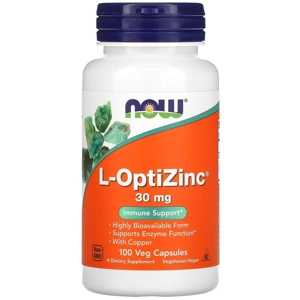 L-OptiZinc 30mg 100' - NOW (Zinc Monomethionine)