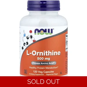 L-Ornithine 500mg 120 Pills - NOW Bottle - Lebanon Supplements