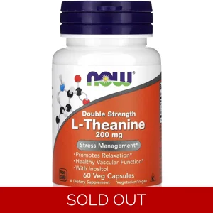 L-Theanine 200mg 60 Pills - NOW Bottle - Lebanon Supplements