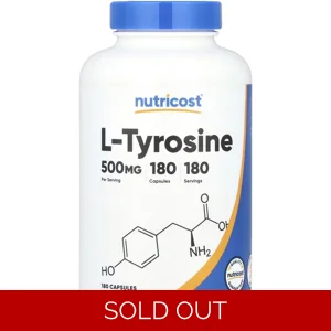 L-Tyrosine 500mg 180 Pills - Nutricost Bottle - Lebanon Supplements