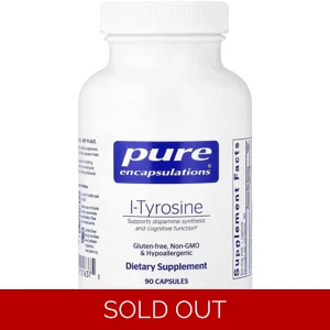L-Tyrosine 500mg 90 pills - Pure Encapsulations Bottle - Lebanon Supplements