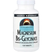 Magnesium Bisglycinate 120' - Source Naturals (200mg Per 2 Tablets)