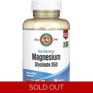 Magnesium Glycinate 350mg 160' - KAL (350mg Per 4 Capsules)