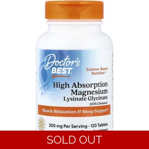 Magnesium Lysinate Glycinate 200mg 120 pills - Doctor pillss Best (200mg Per 2 Tablets) Bottle - Lebanon Suppl