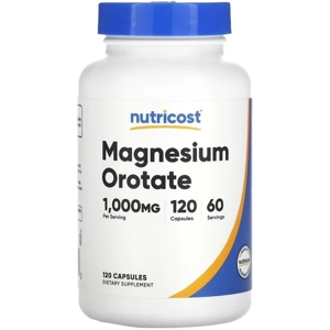 Magnesium Orotate 1000mg 120' - Nutricost (1000mg Per 2 Capsules)