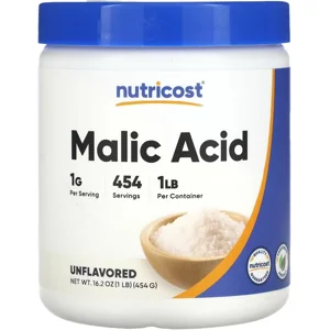 Malic Acid Powder 1000mg 454 Servings - Nutricost Bottle - Lebanon Supplements