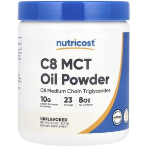 MCT Oil C8 Powder 10g 23' - Nutricost