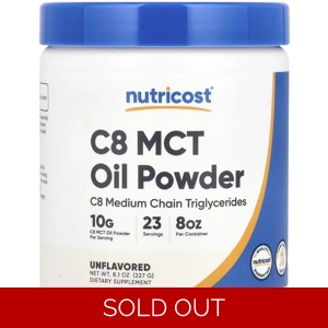 MCT Oil C8 Powder 10g 23' - Nutricost