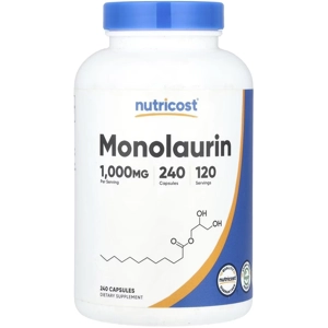 Monolaurin 1000mg 240' - Nutricost (1000mg Per 2 Capsules)