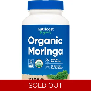 Moringa 1000mg 180' - Nutricost (1000mg Per 2 Capsules)