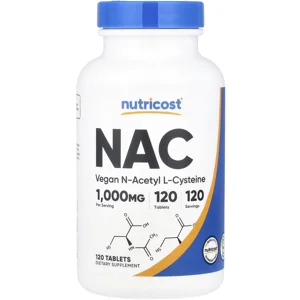 NAC 1000mg 120 Pills - Nutricost Bottle - Lebanon Supplements