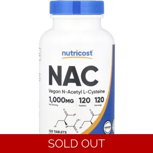 NAC 1000mg 120 Pills - Nutricost Bottle - Lebanon Supplements