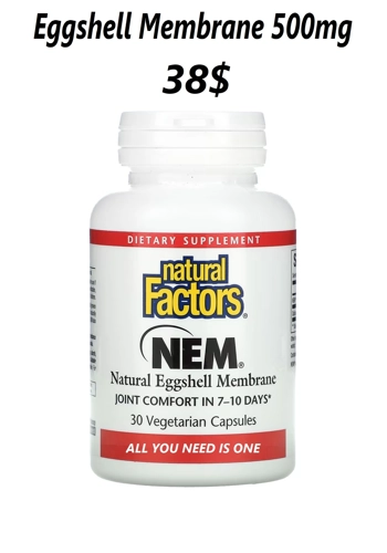 NEM 500mg 30' - Natural Factors (Eggshell Membrane)