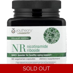 NR Nicotinamide Riboside 60 Pills - Youtheory Bottle - Lebanon Supplements