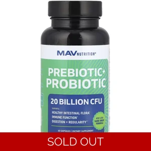 Prebiotic + Probiotic 20B 60 Pills - MAV Nutrition Bottle - Lebanon Supplements