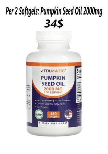 Pumpkin Seed Oil 2000mg 180' - Vitamatic