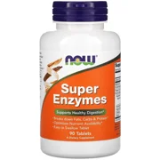 Super Enzymes 90 Pills - NOW (Digestive Enzymes) Bottle - Lebanon Supplements