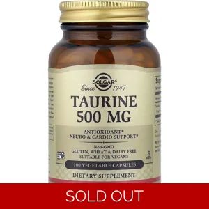 Taurine 500mg 100 pills - Solgar Bottle - Lebanon Supplements
