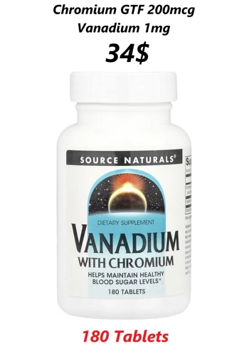 Vanadium & Chromium 180' - Source Naturals