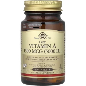 Vitamin A 5000IU 100 pills - Solgar Bottle - Lebanon Supplements