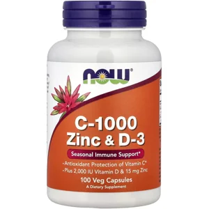 Vitamin C 1000mg & Zinc & D3 100 Pills - NOW Bottle - Lebanon Supplements