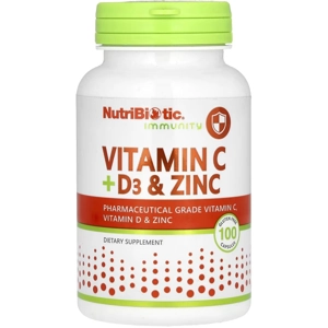 Vitamin C + D3 & Zinc - NutriBiotic (Immunity Booster)