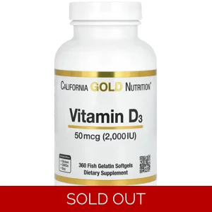 Vitamin D 2000IU 360 Pills - California Gold Nutrition Bottle - Lebanon Supplements