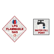 Talbot Owners Club Gas Locker and Water Fill Sticker Packs