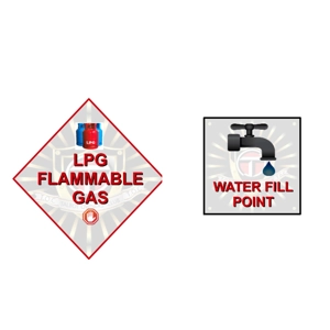 Talbot Owners Club Gas Locker and Water Fill Sticker Packs