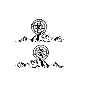 2 x T4 Decal, Sticker over a Mountain, Large 20in x 9in