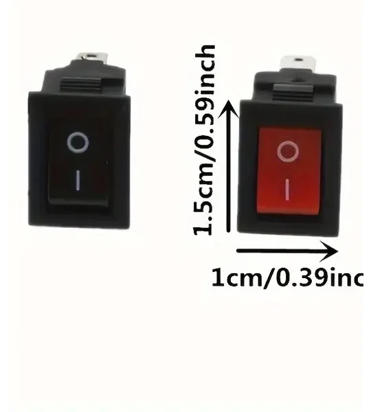 ~20 MINI 12V 10 BLACK & 10 RED Mini On/Off Rocker SPST 2 Pin Car Dash Boat 10 Red & 10 Black