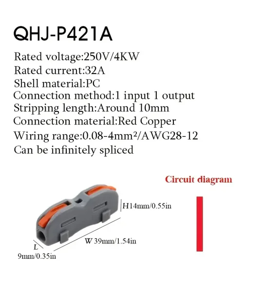 ~Set Of 6 Wire Connectors Pin Splicing Terminal Blocks, Led Strip Lighting Electric Quick Connectors