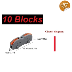 #10x Wire Connector 1 Pin Splicing Terminal Blocks, Led Strip Lighting Electric Quick Connectors