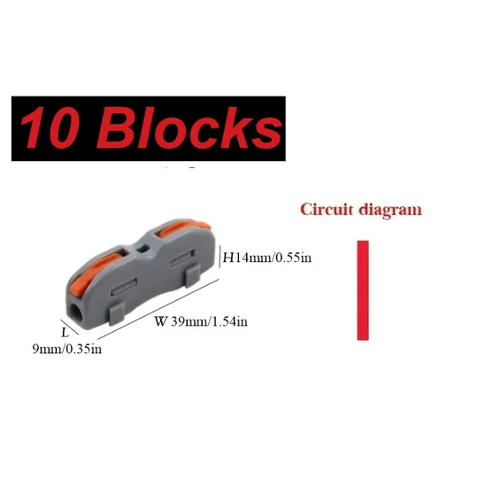 ~10x Wire Connector 1 Pin Splicing Terminal Blocks, Led Strip Lighting Electric Quick Connectors